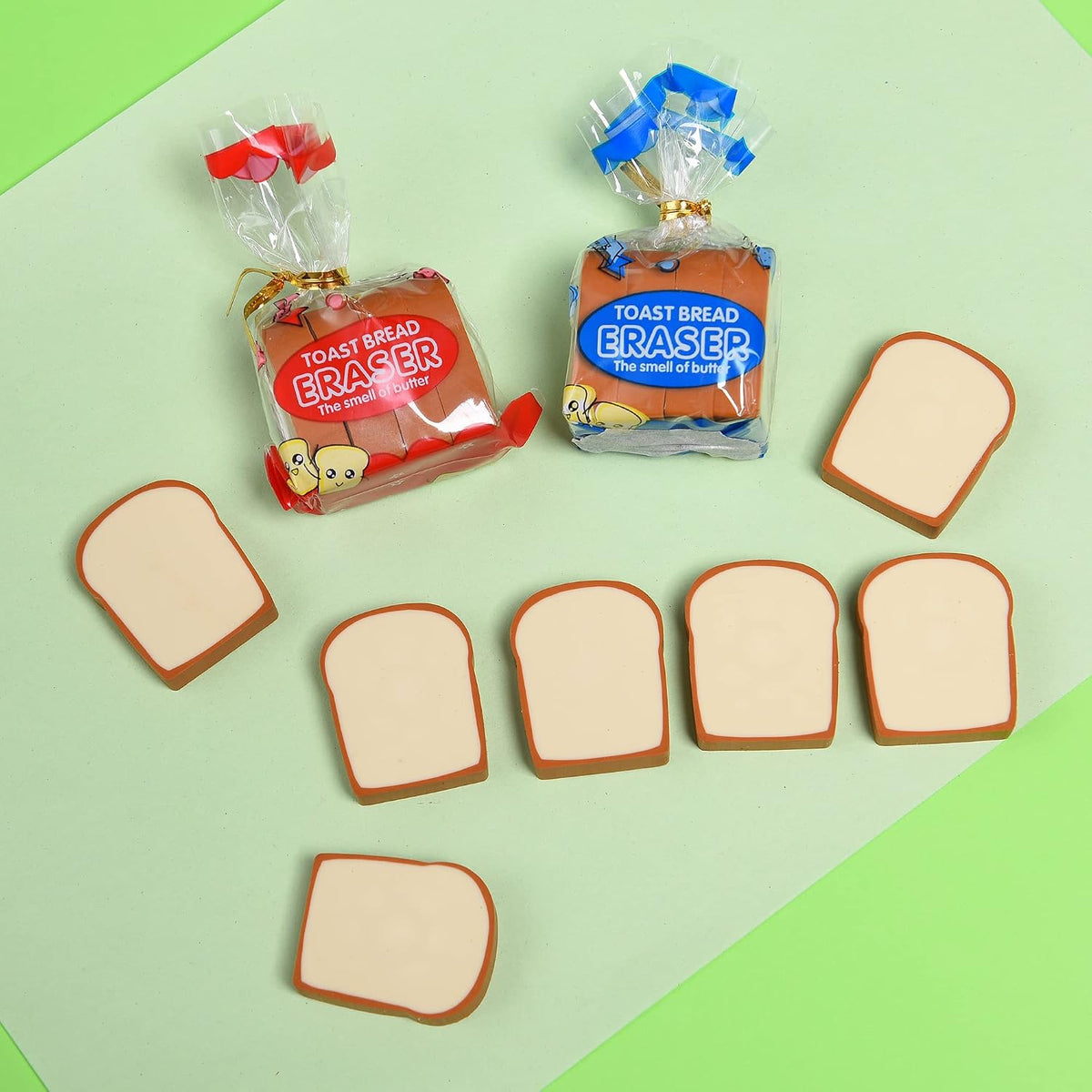 15Pcs Cute Fruit Erasers for Kids - BREAD - image 4