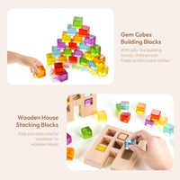 Woodtoe 24 PCS Rainbow Blocks Set - 24 PCS Rainbow Blocks Set - image 4