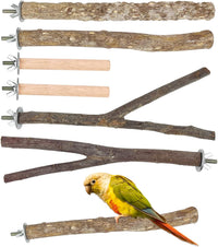 Bird Perch 6 PCS Natural Wood Bird Perches Set