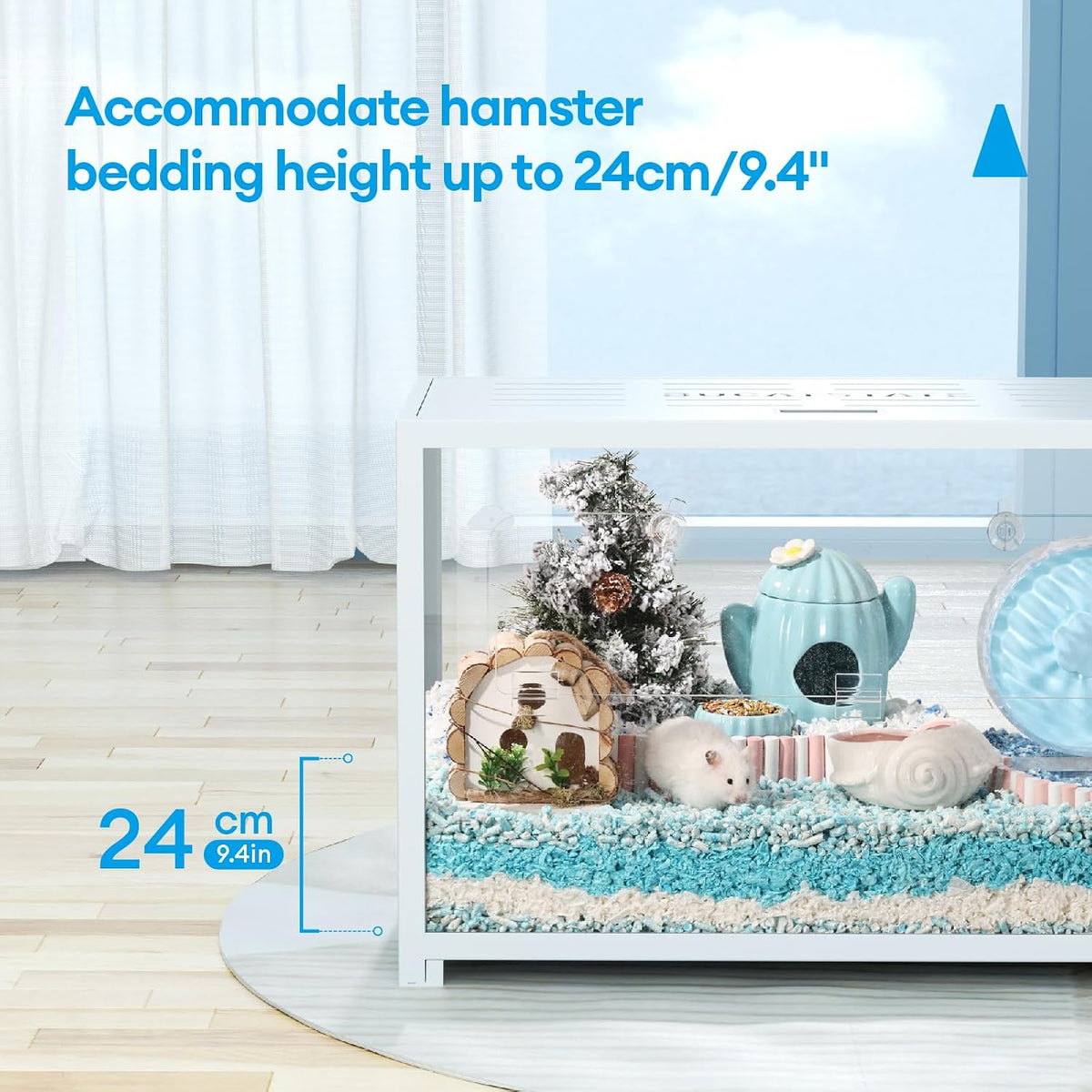 BUCATSTATE Hamster Cage 2.0, Large Hamster Enclosure – Essentials for Small Pets - 31.4"L x 17.6"W x 20.6"H / White - image 3