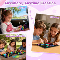 ZMLM Scratch Paper Art-Crafts Gift: 2 Pack Rainbow Notebooks Supplies - Purple - image 3