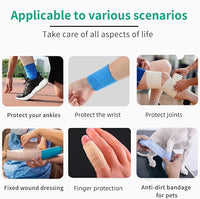 Self Adhesive Tape Wrap 15Rolls,Non-Woven Self Adherent Vet Wrap Tape,5CM x 4.5M Cohesive Bandage Tape for Wrist & Ankle,Elastic Grip Cover (Black-15ROLLS)