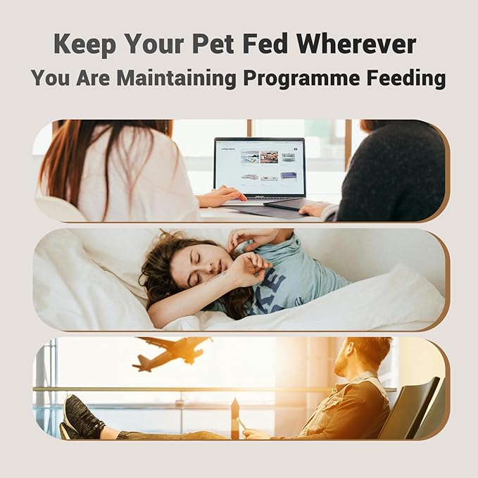 Automatic Cat Feeder for 2 Cats - 16 Cups/4L Timed Auto Pet Feeder with Portion Control (1-6 Meals), Dual Power& Easy to Clean for Indoor Cats & Small Dogs