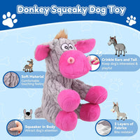 loncoldy Plush Chew Toys for Large Dogs - gray & pink - image 2