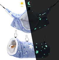 Noctilucent Luminous Guinea Pig Rat Hammock Bunkbed Hanging Tunnel - Blue - image 2