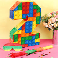 Lemicin 15.75 inch blue pinata stick kit with blindfold, rope and confetti - view 35
