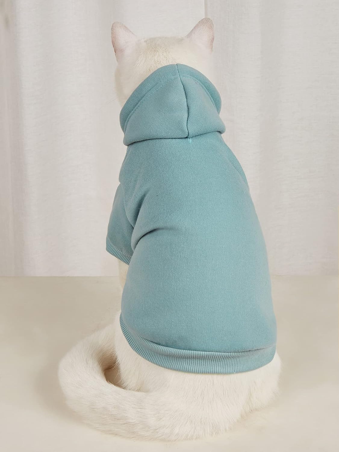Basic Dog Hoodie Sweatshirt Puppy Sweater Warm Cat Costumes Pet - Small / Cadet Blue - image 2