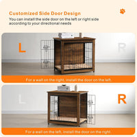27" Dog Crate Furniture, Dog Kennel Indoor - Warm Brown / 27.2"L x 20.1"W x 23.6"H - image 4