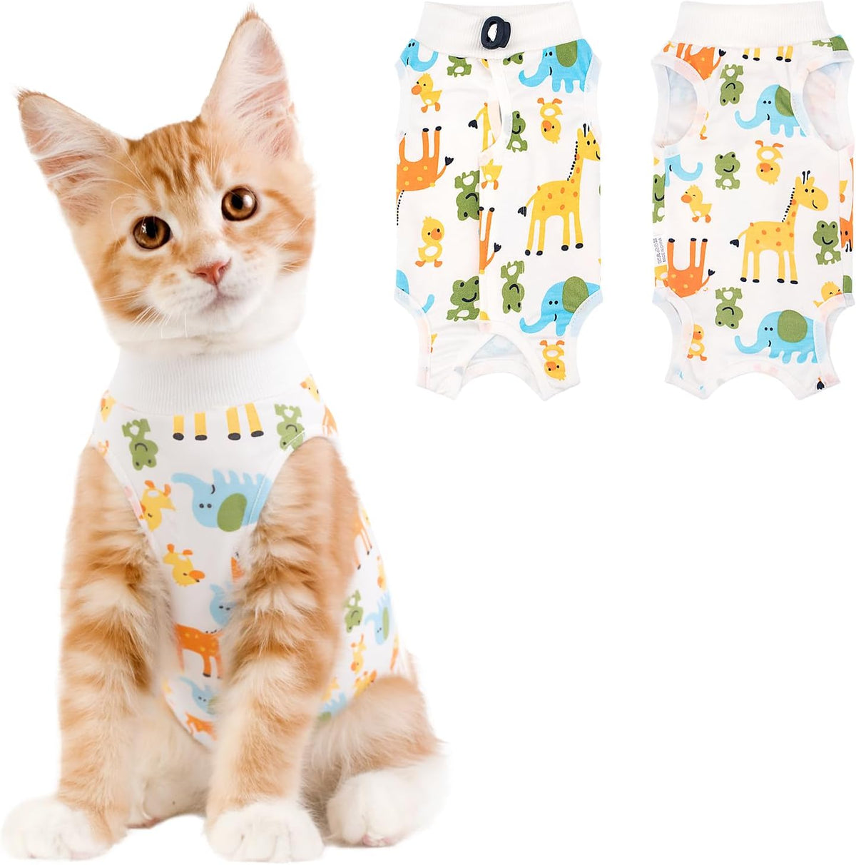 Coppthinktu Cat Recovery Suit Female Cat Onesie After Surgery Anti - Medium / Giraffe