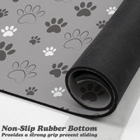 Dog Food Mat, Absorbent Water Bowl Mats Cat Pet Feeding Placemats Pink 20 * 12 inch – Essentials for Dogs - Light Gray / 24"L x 16"W - image 3
