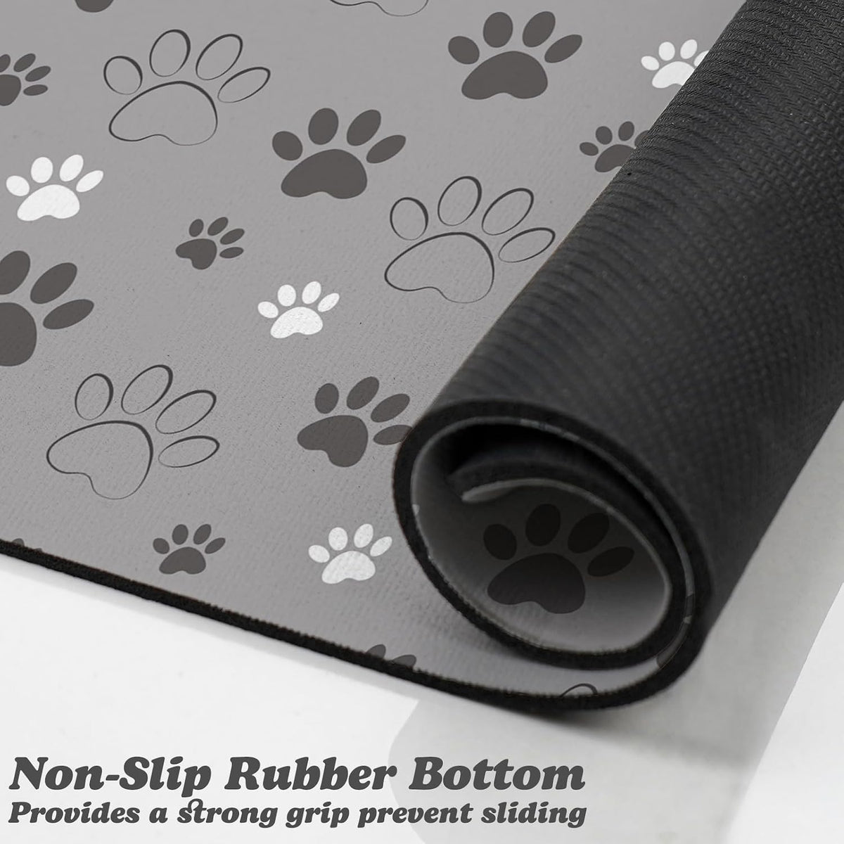 Dog Food Mat, Absorbent Water Bowl Mats Cat Pet Feeding Placemats Pink 20 * 12 inch – Essentials for Dogs - Light Gray / 24"L x 16"W - image 3