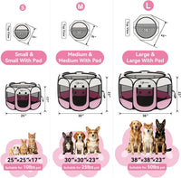 Siedihit Dog Cat Playpen, Puppy Pet Playpen Indoor for Small Dog Crate Tent Cage Outdoor, Portable - Pink / Medium - image 2