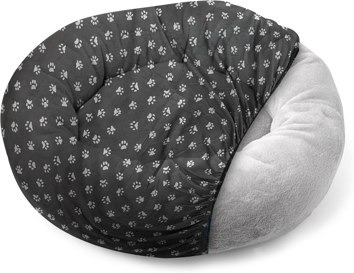 Round Dog Bed Covers Replacement Washable - Paw Chic / Large (Up to 45″)