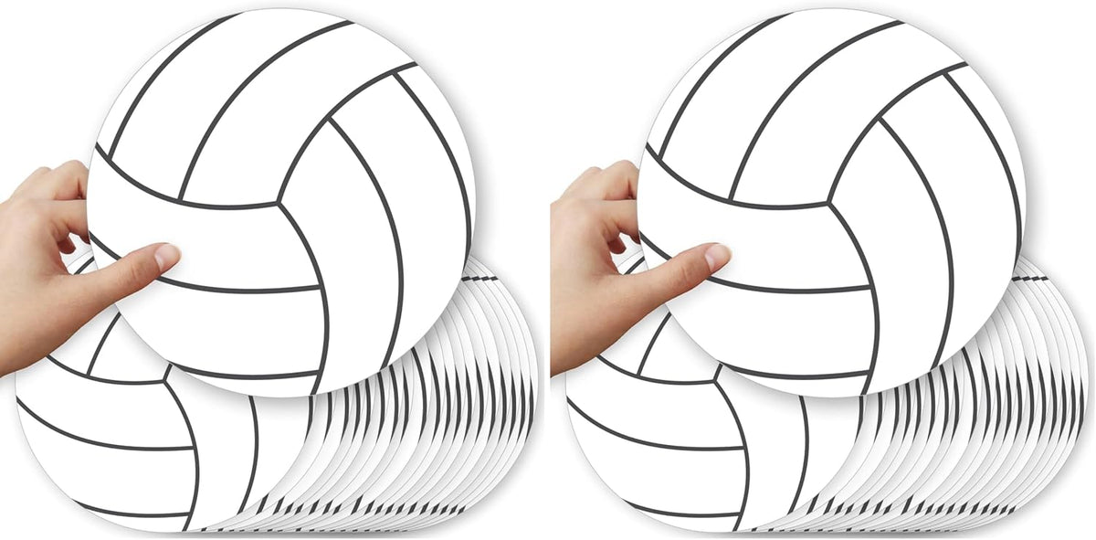 Big Dot of Happiness volleyball party decorations, 20 double-sided cardstock cutouts - view 3