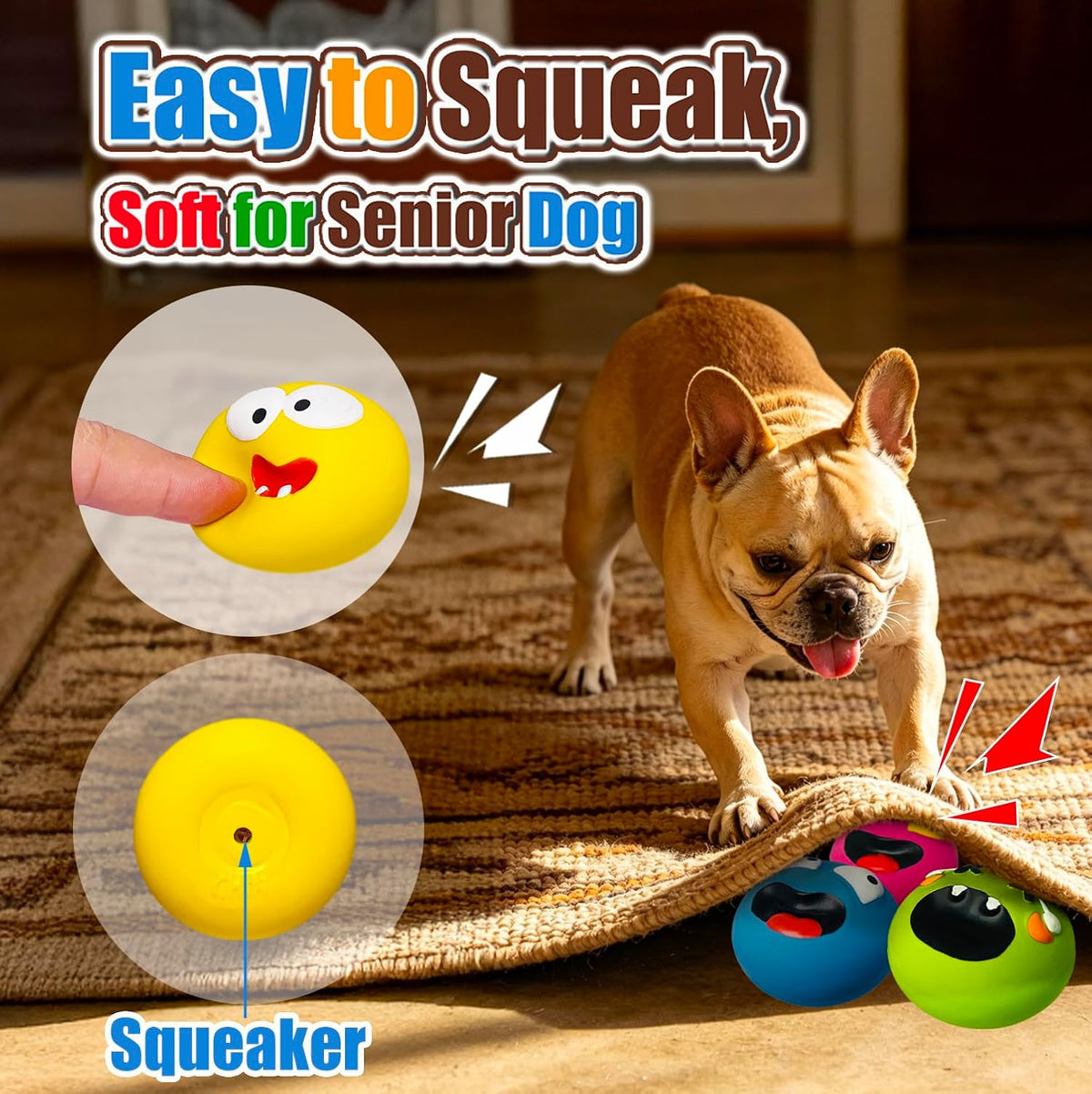 Latex Squeaky Dog Toys for Small Dogs, Mini Breed - 8 Colors - image 3