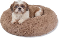 Small Calming Dogs Bed for Small Dogs Anti-Anxiety Machine Washable - Brown / 23 inches