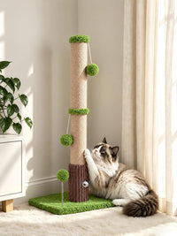 Funny Cat Scratching Posts Sturdy Scratcher Posts 33'' Off White – Essentials for Cats - Green / 33‘’ - image 3