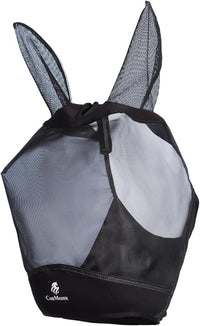Horse Fly Mask Large Space Breathable UV Protection Equine Mask with Reflective Features on Ears Mars Black L