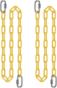 BeneLabel 40 inch yellow coated heavy duty hanging chains with carabiners - view 6