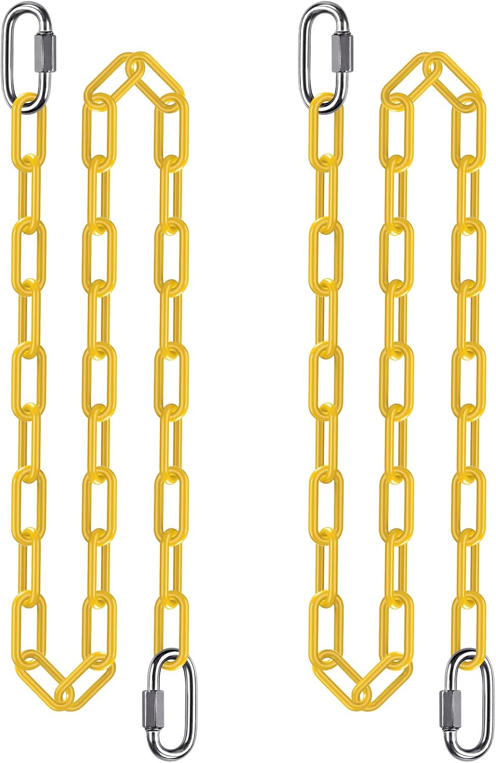 BeneLabel 40 inch yellow coated heavy duty hanging chains with carabiners - view 6