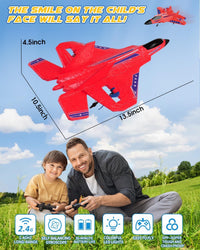 ANTSIR F-22 RC Airplane, 2.4GHz Easy to Fly Foam RC Plane - Red F22-2 Batteries Kf - image 4