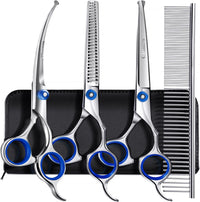 Gimars Titanium Coated Professional 6 in 1 4CR Stainless Steel Dog - Professional Blue 5 in 1