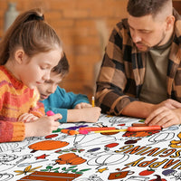 SperinGeen Thanksgiving coloring tablecloth for kids with holiday designs - view 8