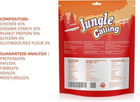 Jungle Calling Rawhide Free Dog Bones, 6.5" Real Chicken Wrapped Dog Chew Bones for Medium and Large Dogs Training Treats
