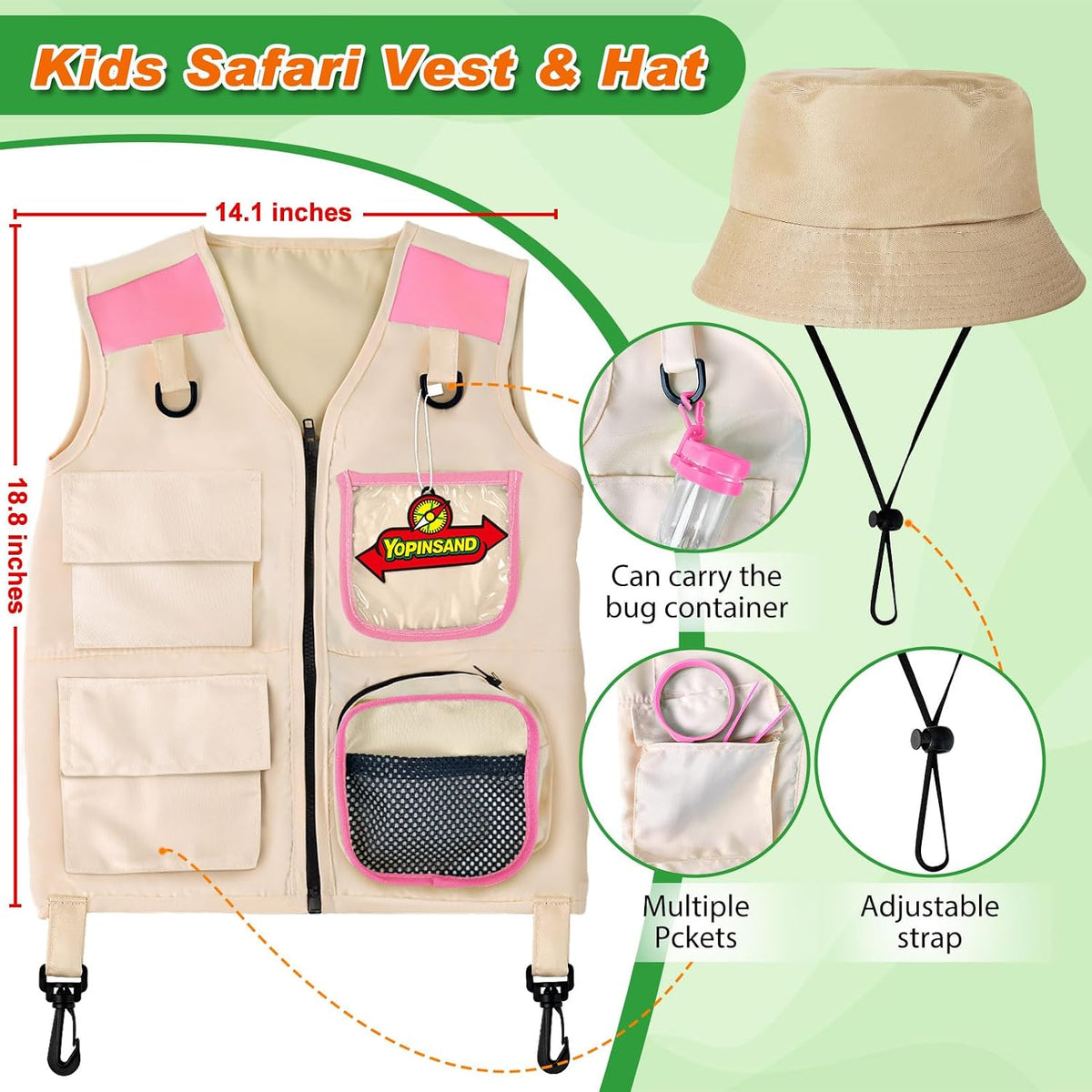 YOPINSAND Kids Explorer Kit & Bug Catcher Kit - Pink - image 3