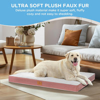 Washable Orthopedic Large Dog Bed with Removable Cover - Pink / 47.5"L x 29.0"W x 4.0"Th - image 4
