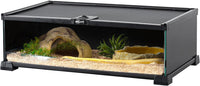 REPTIZOO 45 Gallon Glass Reptile Terrarium 24" x 18" x 24" Knock-Down - 20" x 12" x 6"