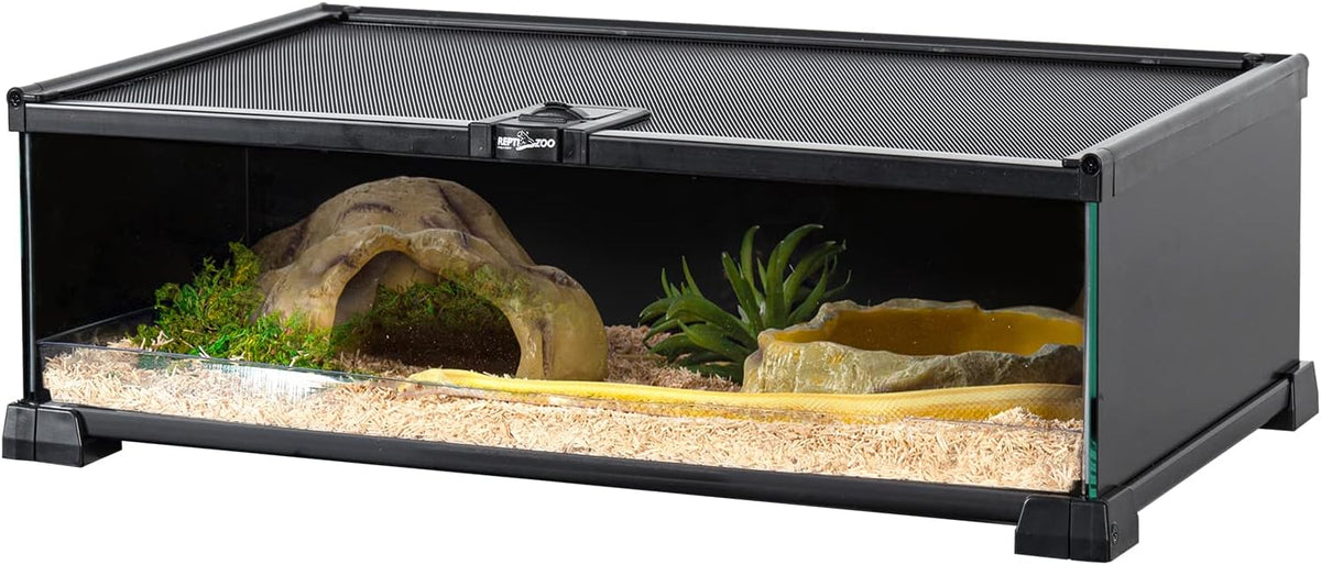 REPTIZOO 45 Gallon Glass Reptile Terrarium 24" x 18" x 24" Knock-Down - 20" x 12" x 6"