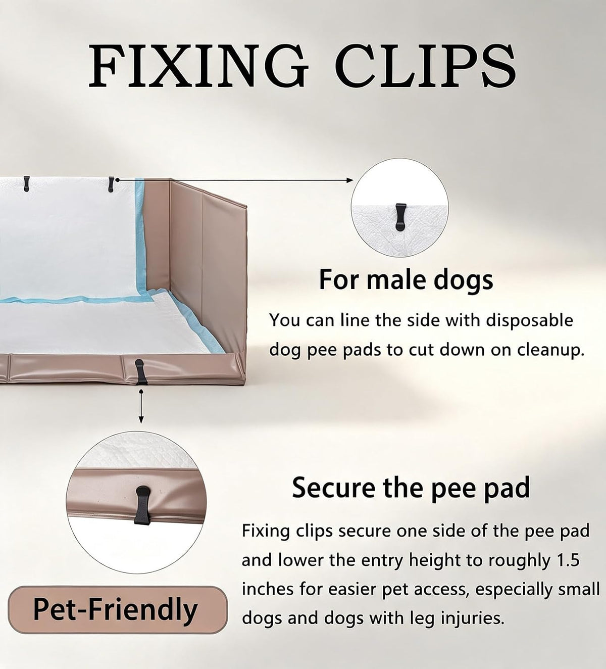 Dog Litter Box with High Walls - Warm gray / S-23.6''Lx23.6''Wx12''H - image 3