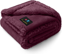Waterproof Pet Blanket, Liquid Pee Proof Dog Blanket for Sofa Bed Couch, Reversible Sherpa Fleece - S (40" x28") / Concord Grape-thicken