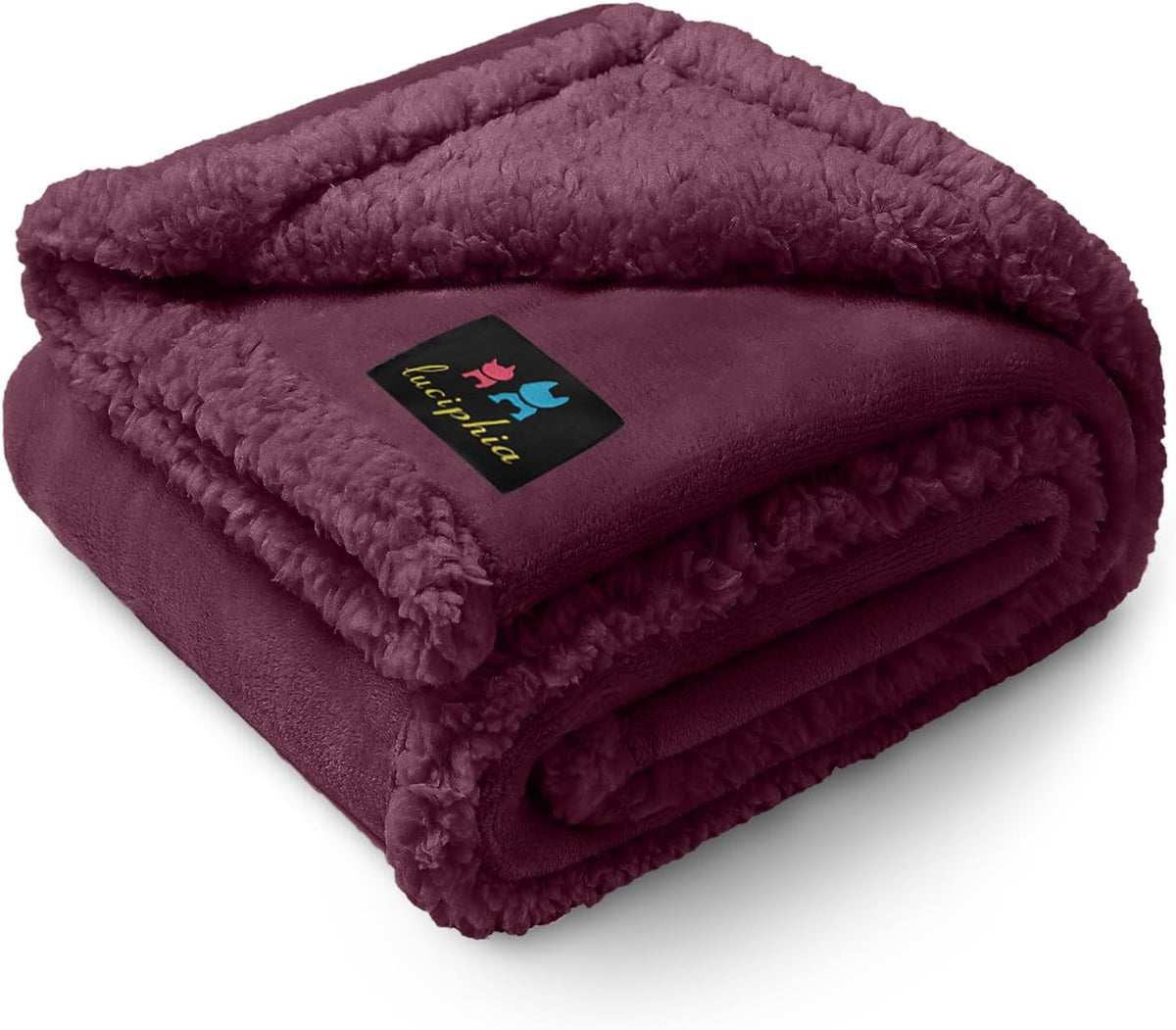 Waterproof Pet Blanket, Liquid Pee Proof Dog Blanket for Sofa Bed Couch, Reversible Sherpa Fleece - S (40" x28") / Concord Grape-thicken