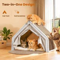 Cat Houses for Indoor Cats - 15.7*14*14"/Sharp Roof (S) - image 2