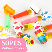 Chshhuao 50 Pcs Funny Blowouts Blow Horns Birthday Party Whistles New - image 2