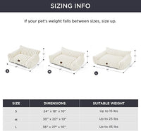 Bedsure Cute Cat Couch for Pets - Fluffy Small Dog Sofa with Premium Soft Corduroy Fleece, Pet Sofa with Removable Washable Cover, Supportive Dog Couch Bed for Small Medium Dogs, 30inch, Cream