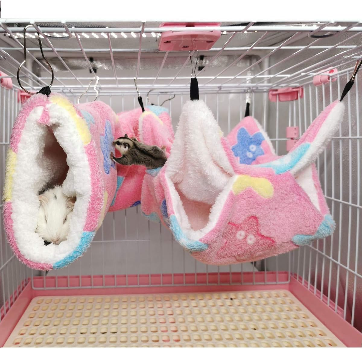 LEFTSTARER Guinea Pig Accessories Sugar Glider Cage Accessories - pink-star / Star - image 4