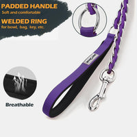 Chain Dog Leash, Bite-Proof Metal Leash - Purple / 4FT(5-30lb) - image 2