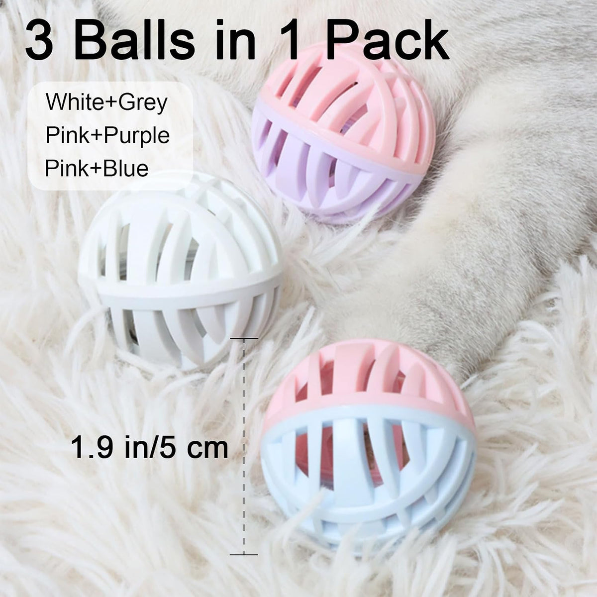 Cat Toy Balls with Bell Inside, Rubber - image 2