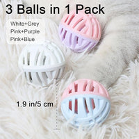 Rubber Cat Toy Balls with Inside Bell, Soft TPR Interactive Cat Ball Toys for Puppy Dogs and Kittens, Colorful Hollow Teeth Grinding Ball Interactive Sound Toy for Indoor Cats, 3 Pcs