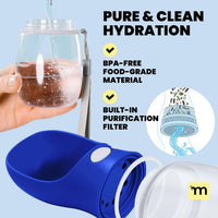 MalsiPree Dog Water Bottle Dispenser, Leak-Proof - Navy Blue / 12oz - Standard - image 4