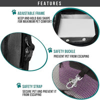 PetAmi Dog Purse Carrier for Small Dogs, Airline Approved Soft Sided Pet Carrier with Pockets, Ventilated Dog Carrying Bag for Puppy Cat, Dog Travel Supplies Bag, Sherpa Bed, Max 12 lbs, Purple