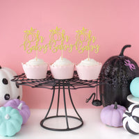 24 PCS Pumpkin Oh Baby Cupcake Toppers Glitter Fall Theme pumpkin - Design 7-gold - image 3