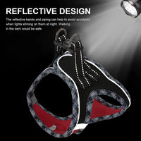 Hipubby Dog Harness Small Sized and Leash Set - Black Red / M (Chest: 16.8"-18.5") - image 4