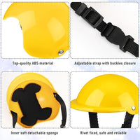 Frienda Dog Helmet and Goggles, UV Protection Doggy Sunglasses and 4 Inch Padded Puppy Motorcycle Helmet Adorable Dog Goggles with Adjustable Belt for Small Dogs Puppy Riding (Yellow,L)