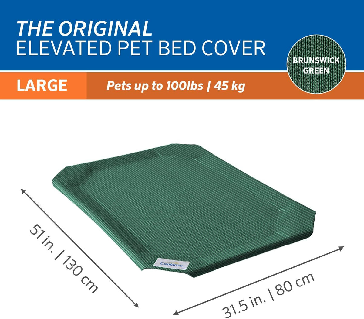 Original Pet Bed Replacement Cover - Brunswick Green / Large / Large - image 3