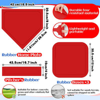 Hiboom kickball set with four 10 inch red balls, rubber bases and air pump - view 18