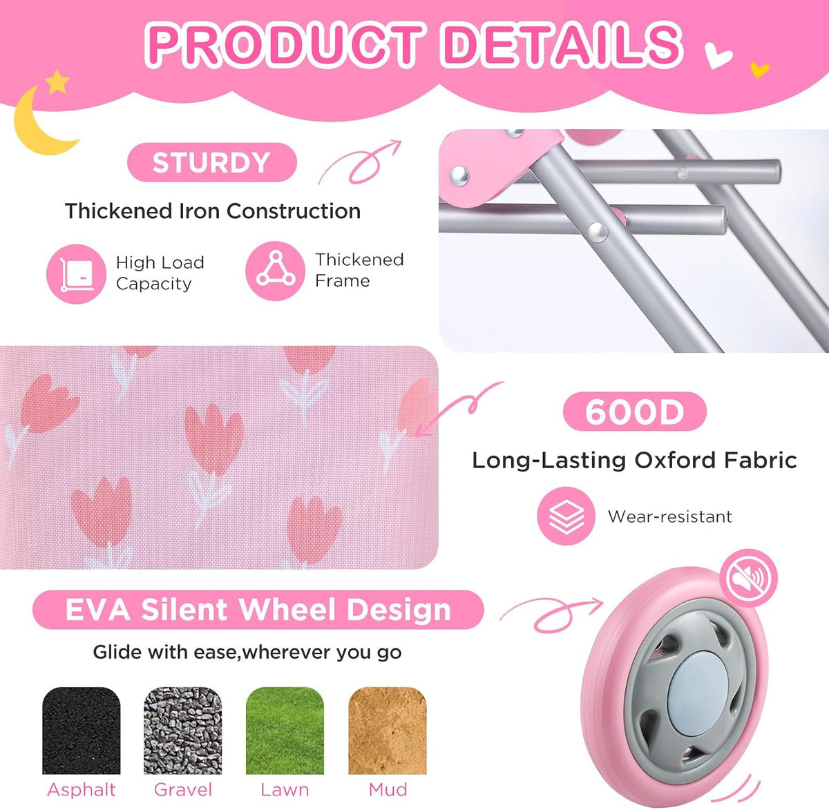 GAGAKU foldable baby doll stroller with 12 inch doll and care accessories - view 11